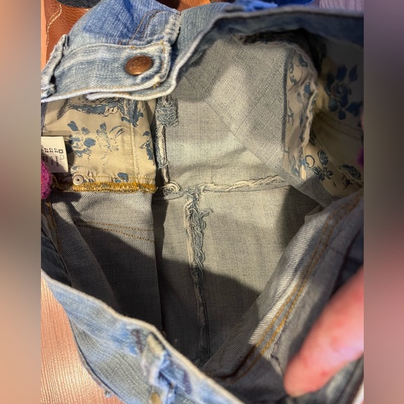 Recycled Denim Crossbody with Vintage Embroidered Strap - Picture 6 of 15